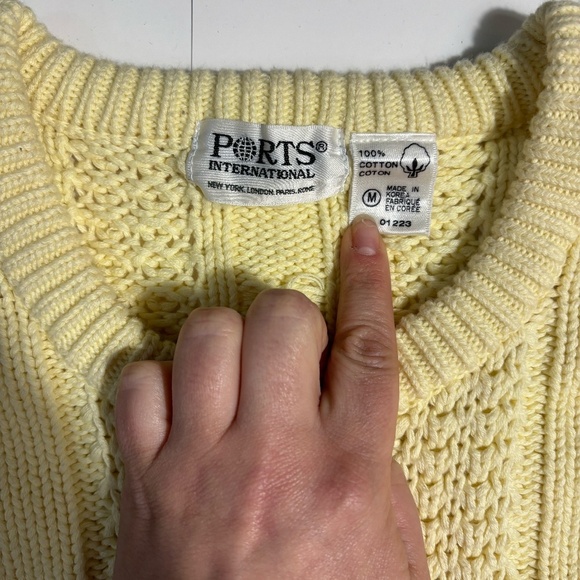 cable knit vintage sweat butter yellow - Picture 7 of 7